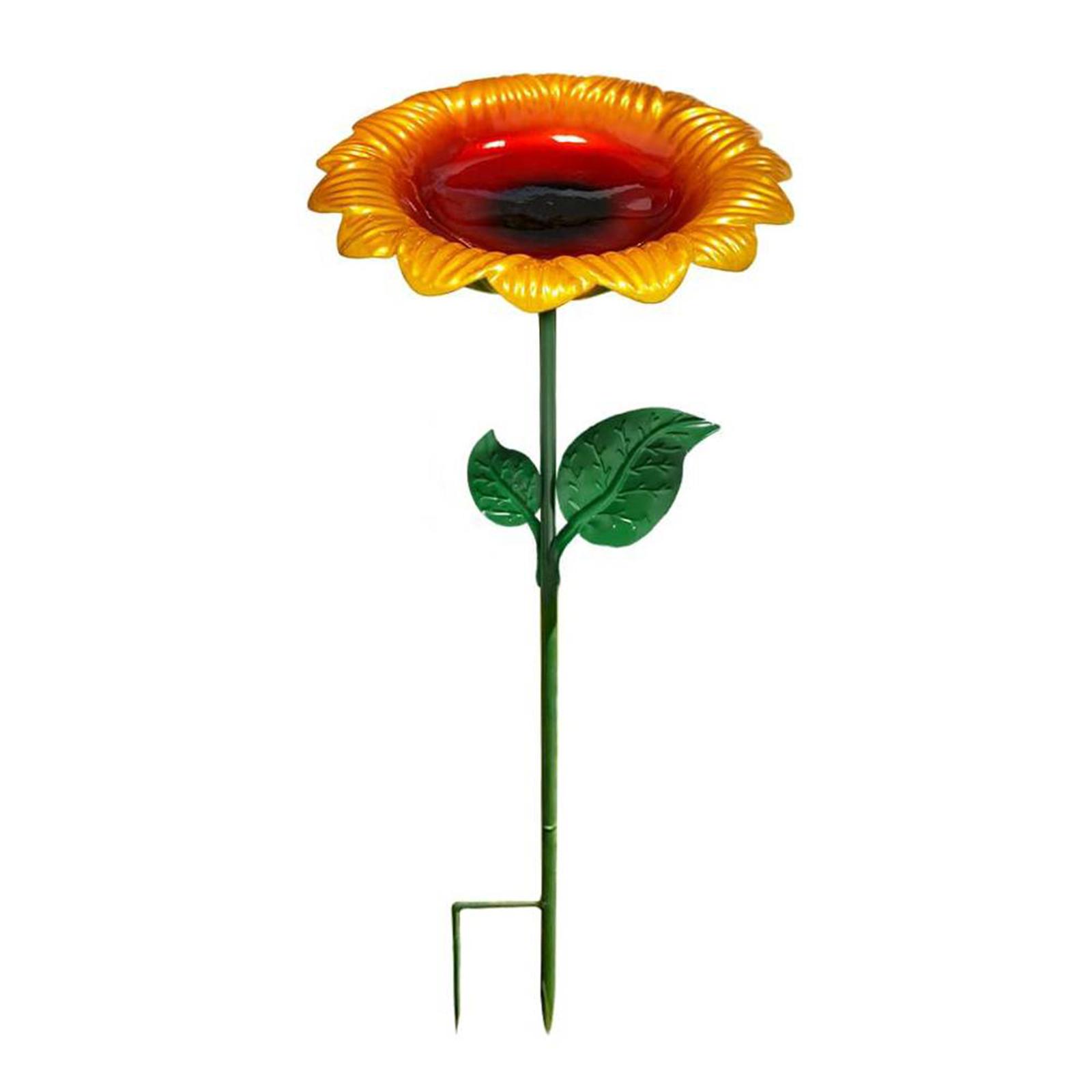 Flower Metal Bird Bath for Outside Bird Baths Feeder Bowl Garden Birdbath Bowl for Outdoors Garden Patio Yard Lawn Decor