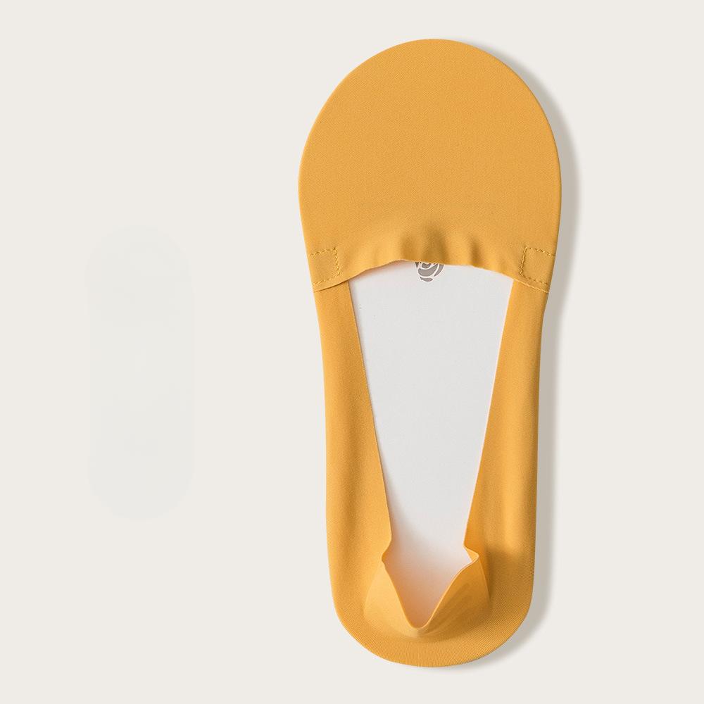 Meias Femininas Finas de Seda Gelo de Boca Baixa Invisíveis de Silicone Antiderrapante para Calcanhar para Primavera e Verão