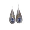 Natural Sodalite Gemstone 925 Sterling Silver Jewelry Handcrafted Earrings2.00" EE-72-21