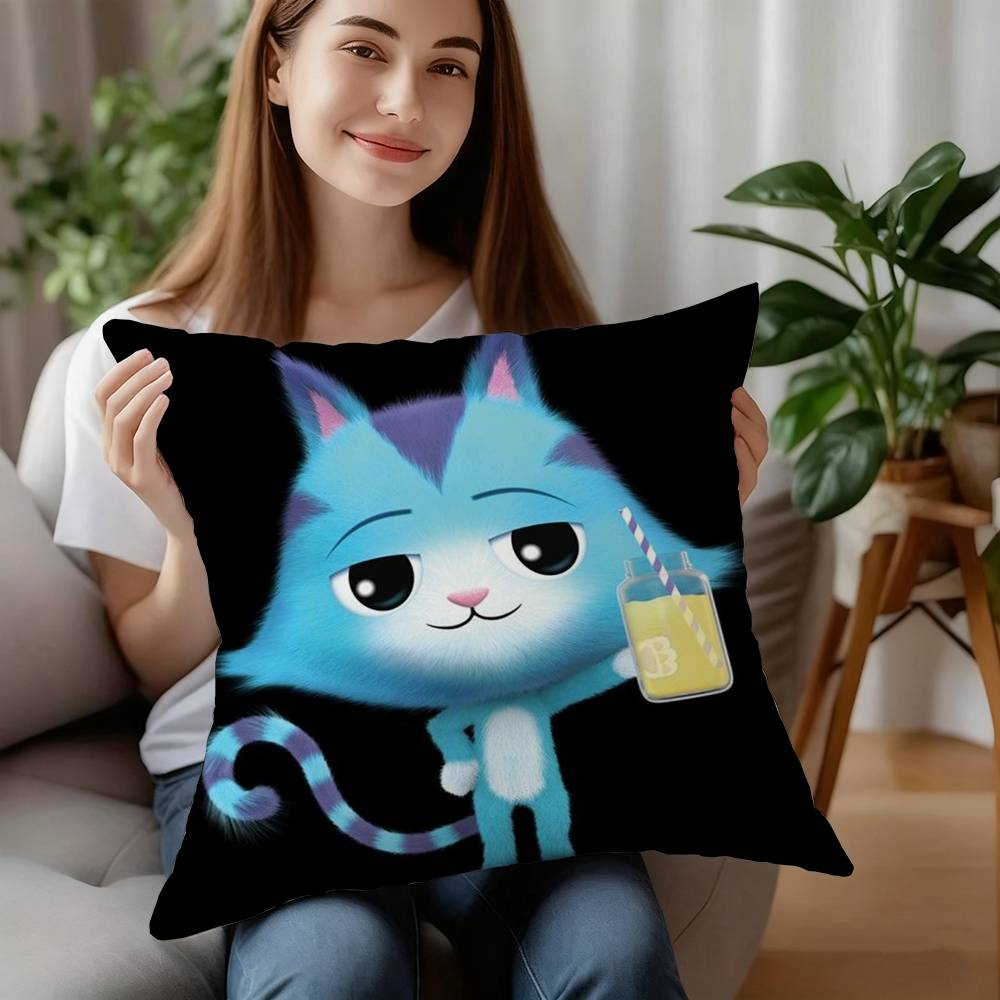 Cartoon Gabbys Mercat Cat Pillow Case Plush Fabric Soft Pillowcase Double Sided Print Cushion Cover Household Gifts