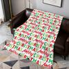 Christmas Pattern Red Green Stripes Flannel Soft Warm Plush Blanket Sofa Living Room Pet Hogar Bedroom Gift Home Car Portable