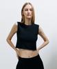 Lady Volume Cutting Crop Top_Black
