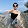 Thin Long Sleeve Sunscreen Shirt Woman Back Split Lace Up White Shirts Women Casual Loose Holiday Beach Blouse