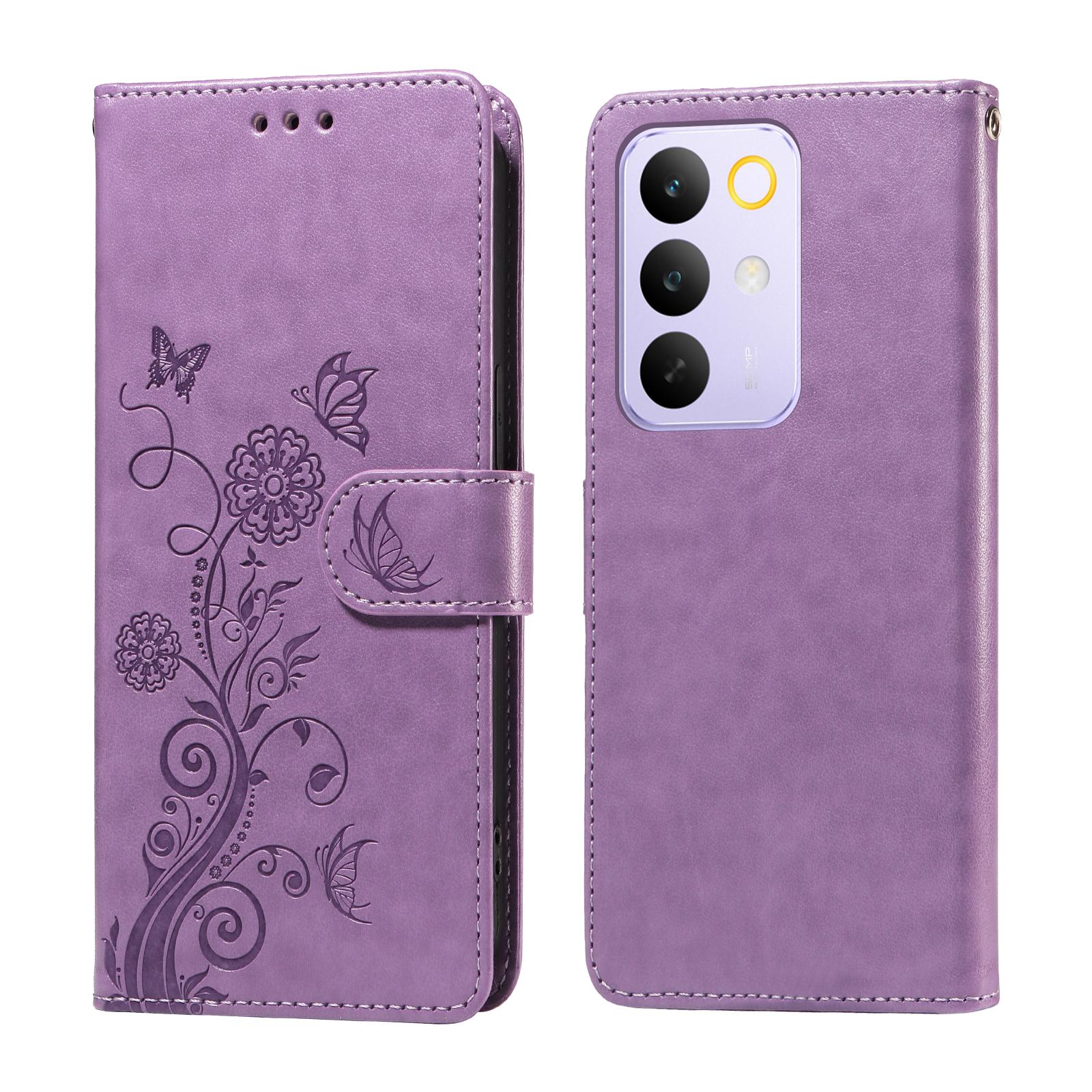 

For Realme C85 Pro 4G Leather Case Butterfly Floral Imprint Wallet Stand Cover