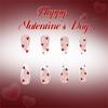 Women's Valentine Special Press On Nail 48Pcs Red Heart Glitters White French Design Multiple Sizes Easy Apply