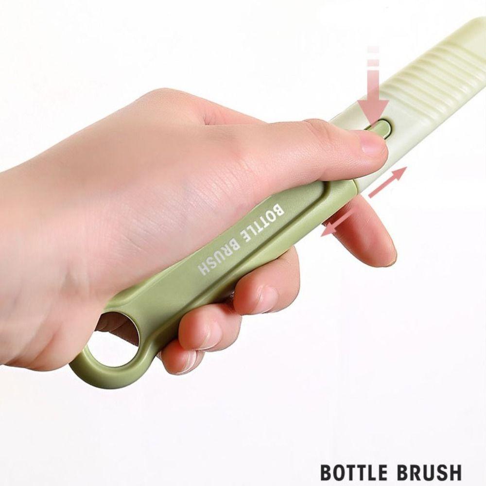 360-degree Rotating Baby Silicone Bottle Brush Long Handle Cleaning Tool Set Cleaning Brush