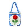 New Little Safflower Festive Knitted Handbag Mobile Phone Bag Commuter Storage Bag Chinese Crossbody Bag