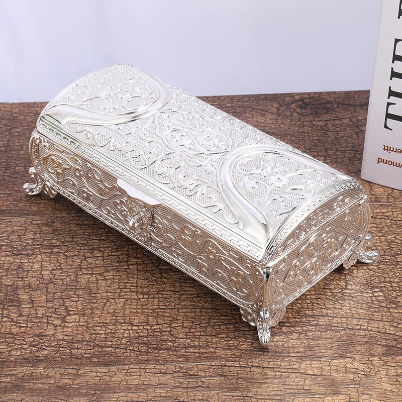 

Jewelry Packaging Single Layer Flip Jewelry Box Necklace Earring Storage Box Display Rack Storage Bin Jewelrys Organizer Tray срібний