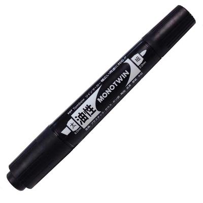 Tombow Bleistift Twin Marker 2mm MONO Twin E Schwarz Ölbasis (6 mm breit, dünn) 10er-Pack OD-TME33-10P