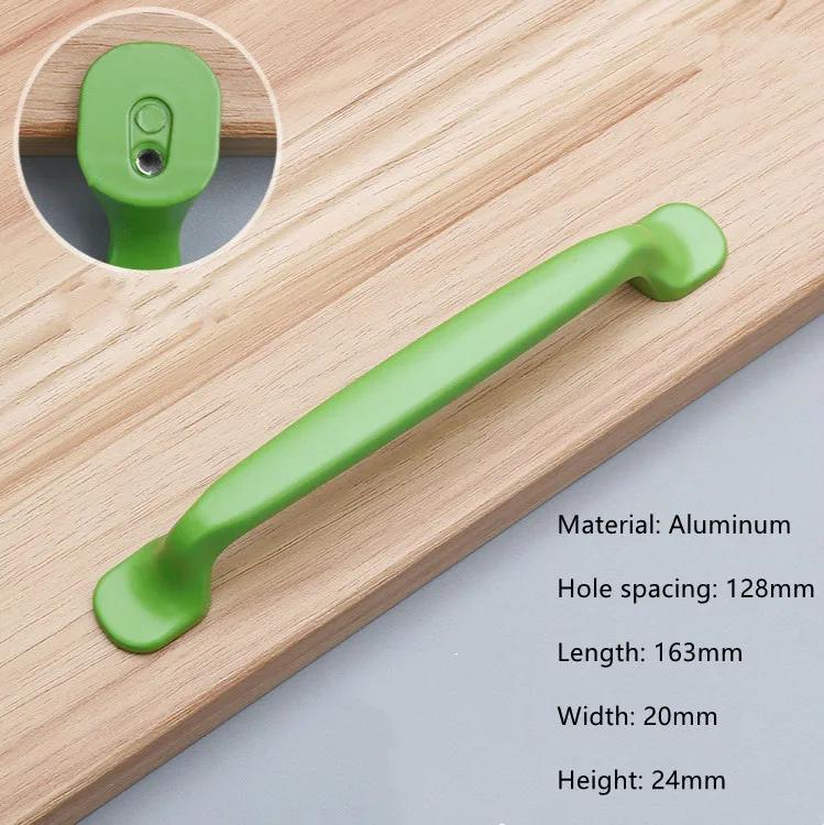 Modern Simple Aluminum Colorful Furniture Handles Children's Room Cabinet Door Handles Drawers Wardrobe Knobs Home Decoration