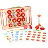 Montessori Wooden Memory Match Chess Game, 3D Puzzle Interaction Toy for Family Parties