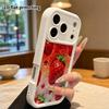 Carcasa de telefon: Plat 2D, potrivit pentru husă protectoare iPhone 18 17 16 15 14 13 Pro, căpșună de pluș, cadou perfect de Crăciun și Halloween