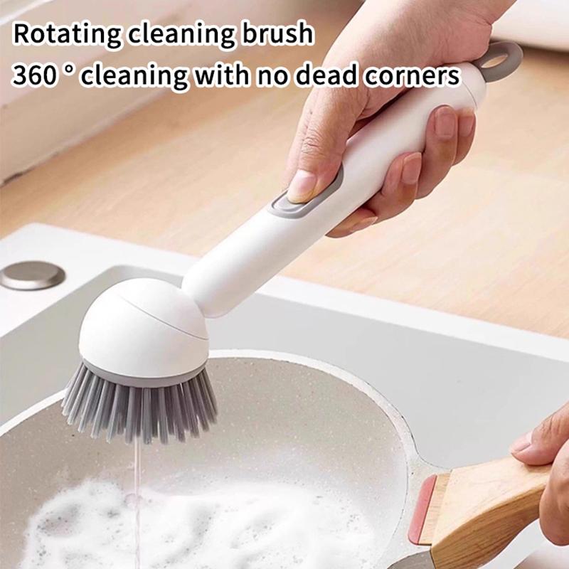 Soap Dispensing Dish Brush Long Handle Adjustable Heavy Duty Scrubber for Kitchen Pot Pan Dishwashing Use