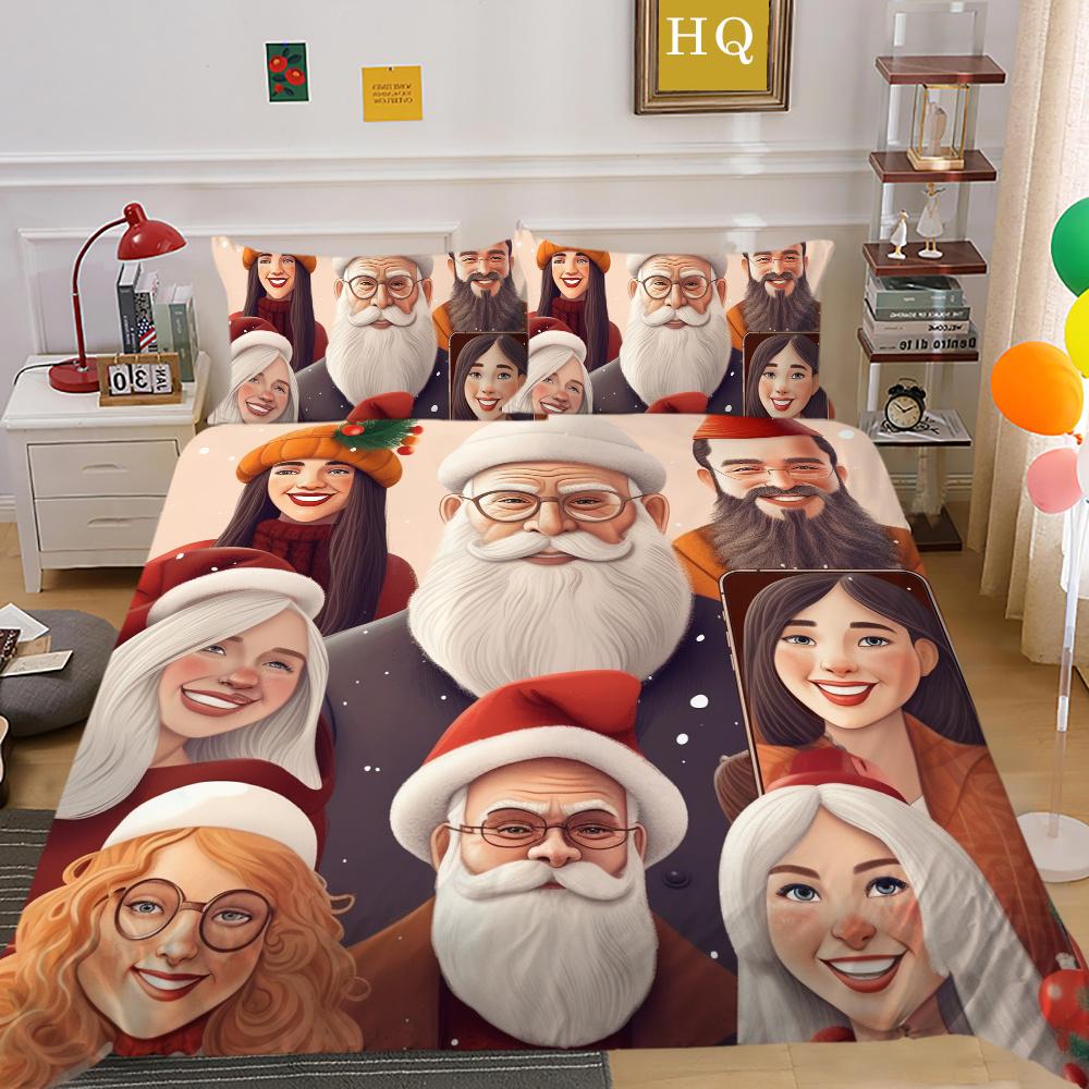

Рождественские покрывала с принтом, полиэстер, одноразмерная постельная одежда, дизайн для подростков, высококлассный домашний текстиль EU Single 135x200cm