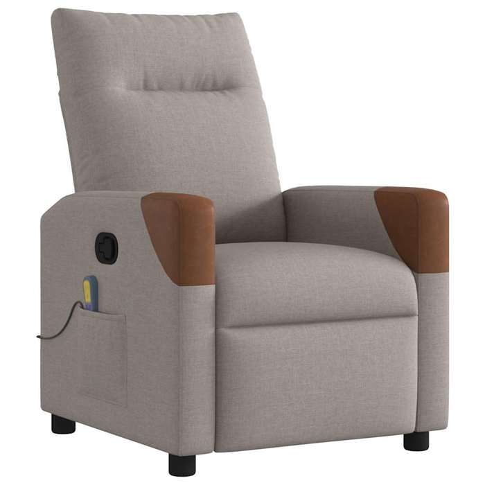 VidaXL Reclining Massage Armchair Taupe Fabric 4104822