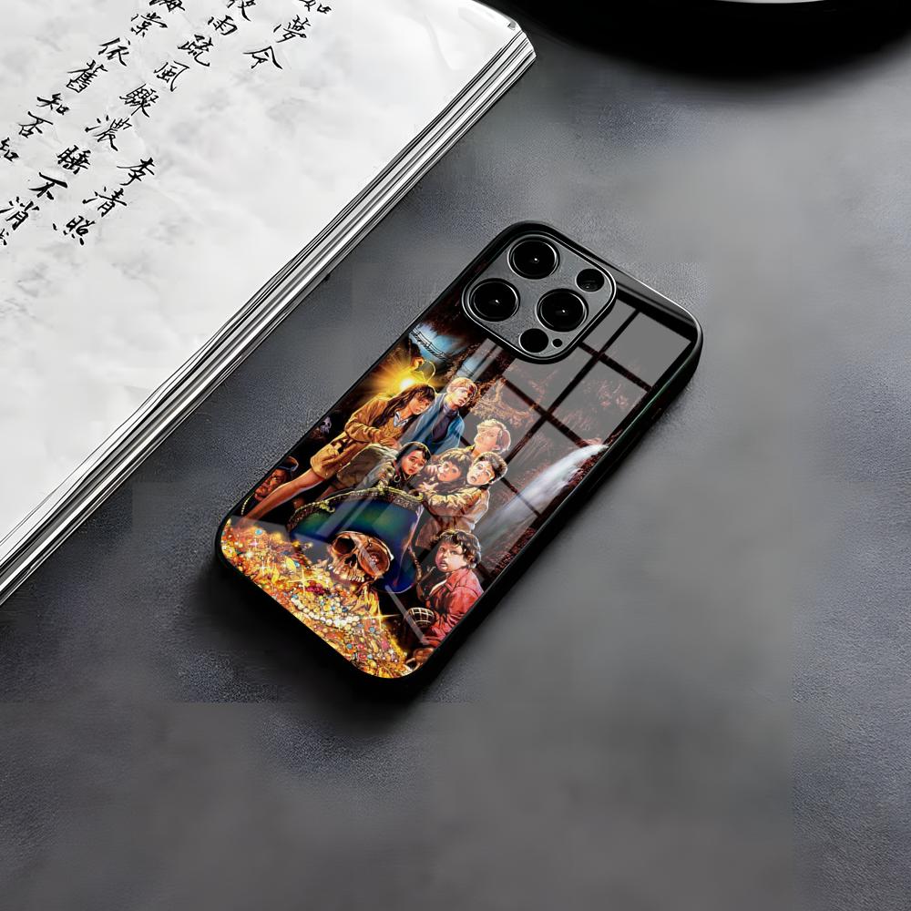The Goonies Phone Case For IPhone 17 Air 16 E Pro Max 15 14 13 Mini 12 Pro 11 Max Plus Black Glass Cover