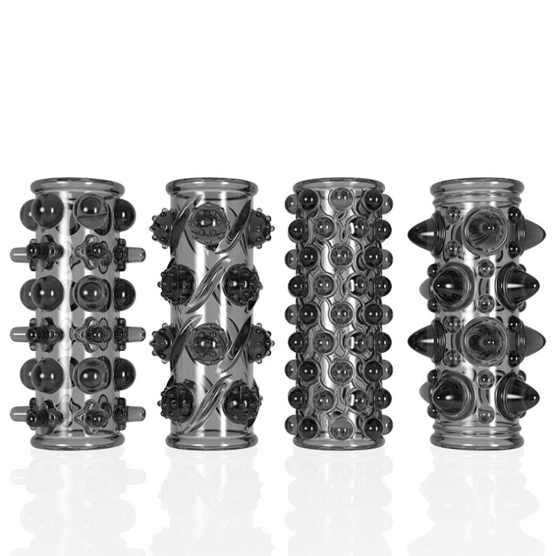 MELEON Soft Elastic Penis Extension Sleeve Delayed Ejaculation Condoms Cock Extender Increase Dick Sleeves Adult Sex Toys For Men