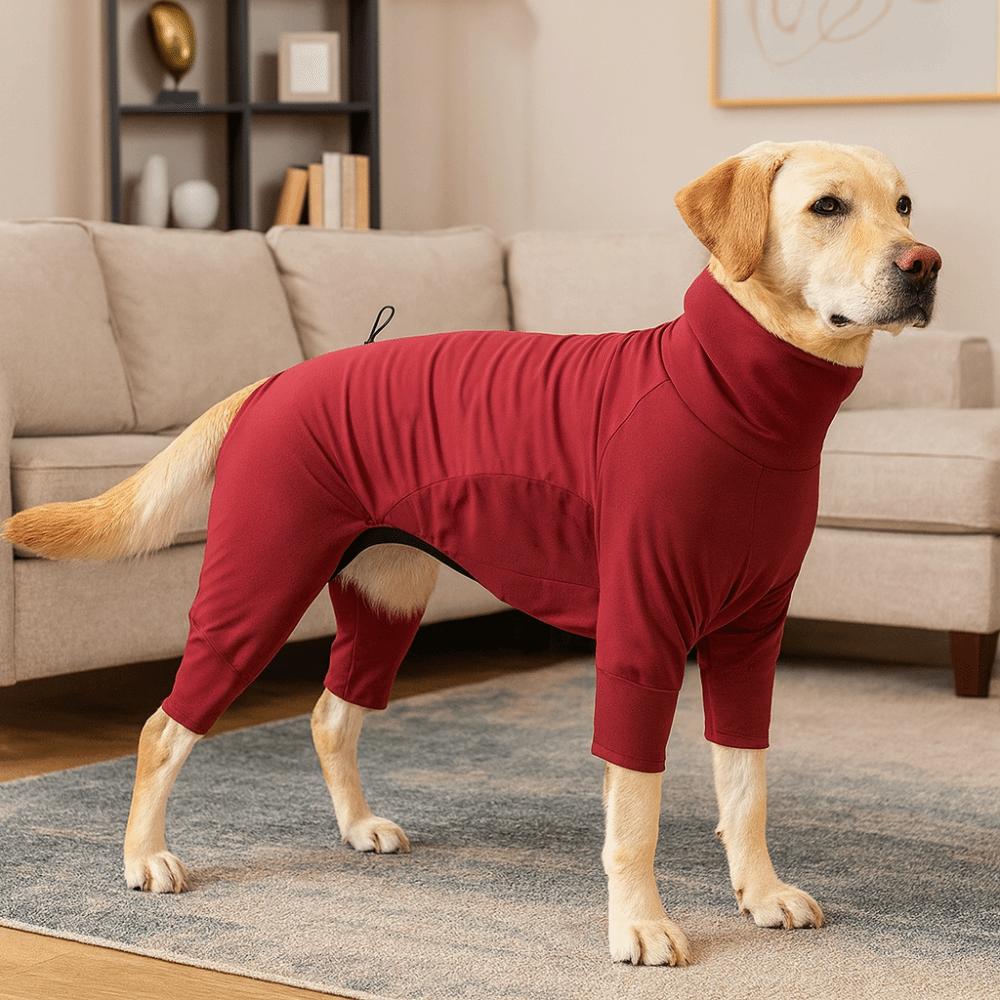 Windproof Winter Pet Jumpsuit High Collar Dog Soothing Clothes Dog Calming Wrap  Cold Weather