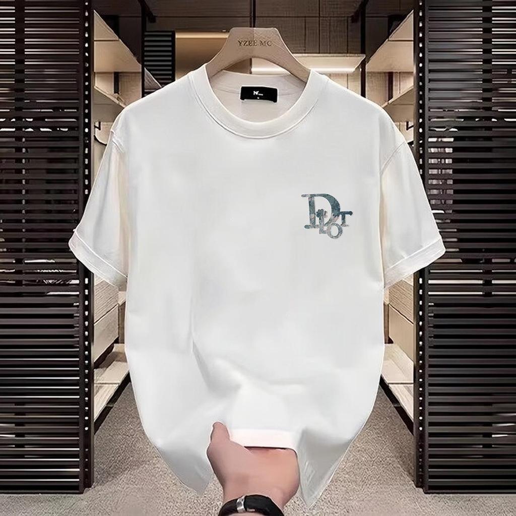 American Brand Men's Trendy Letter Print Loose Round Neck Short Sleeve T-shirt