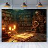 2D Magical Wizard Library Backdrop, Halloween & Witchcraft Photo Booth