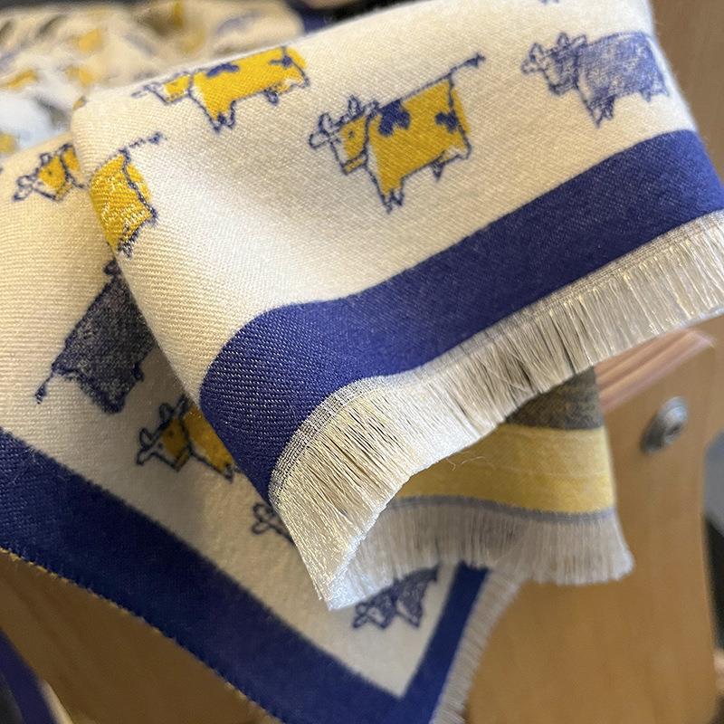 Imitation Cashmere Scarf for Women Versatile Air Conditioned Room Office Warm Shawl Korean Version for Women Autumn and Winter Windproof Scarf