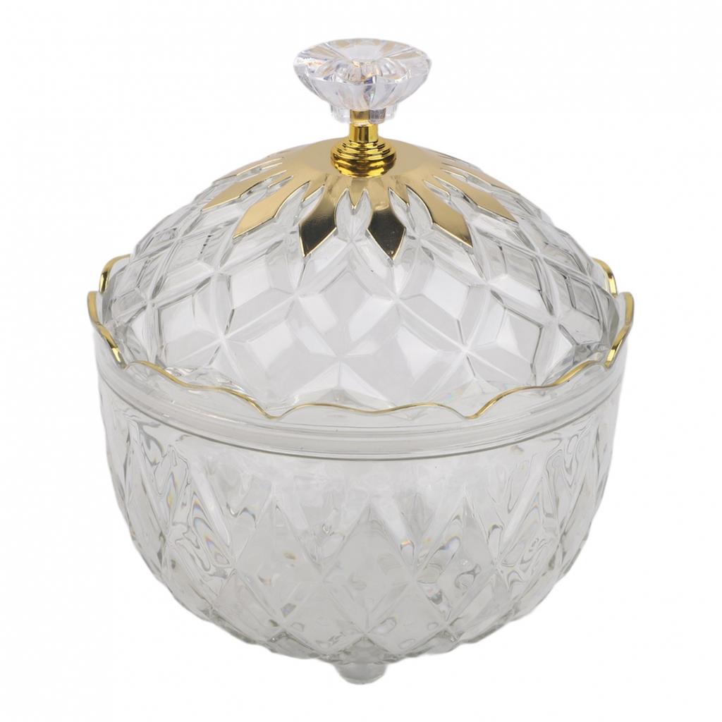 Sealed Lid Glass Candy Jar Raised Handle Fitted Lid