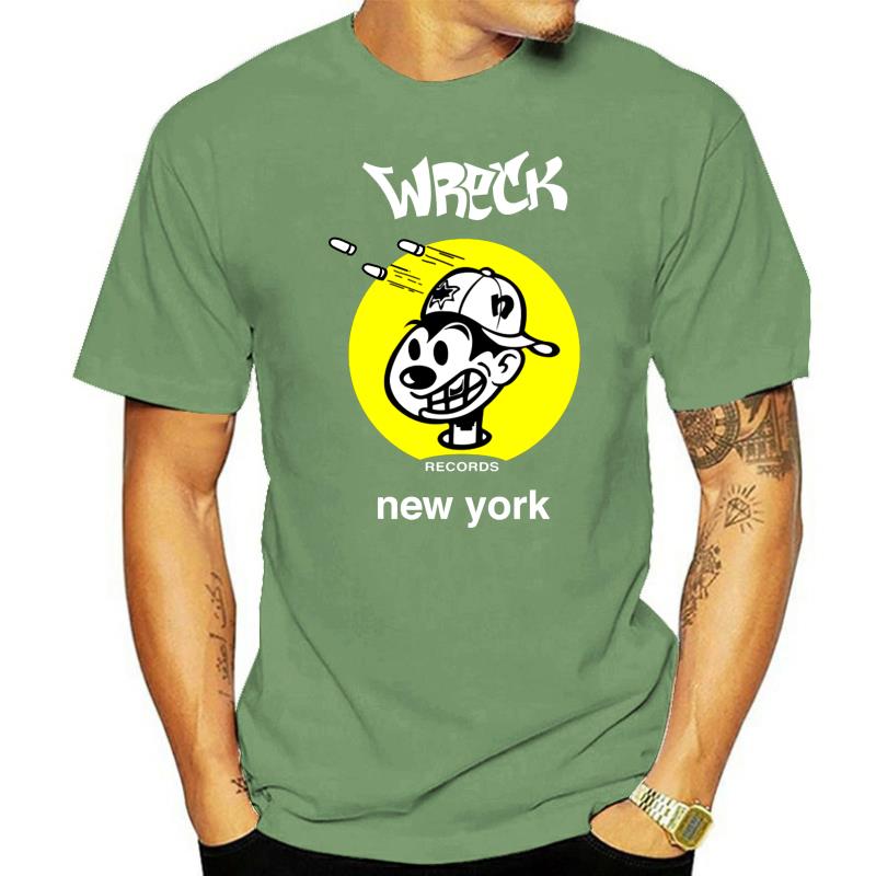 

male fashion tee-shirt top Men Cotton brand Tshirt wreck record new york t-shirt PRINT size S-3XL Round Neck T-Shirts 4XL