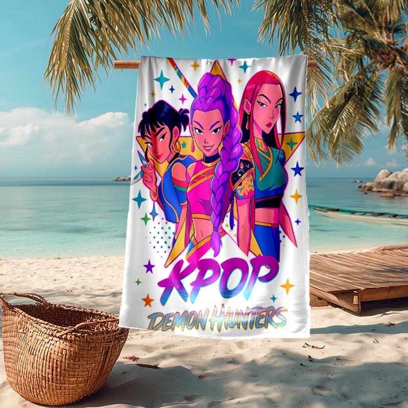KPOP Hunter Fashion Beach Towel: Ideal for Summer Adventures Soft, absorbent and quick drying suitable for swimming and bathing