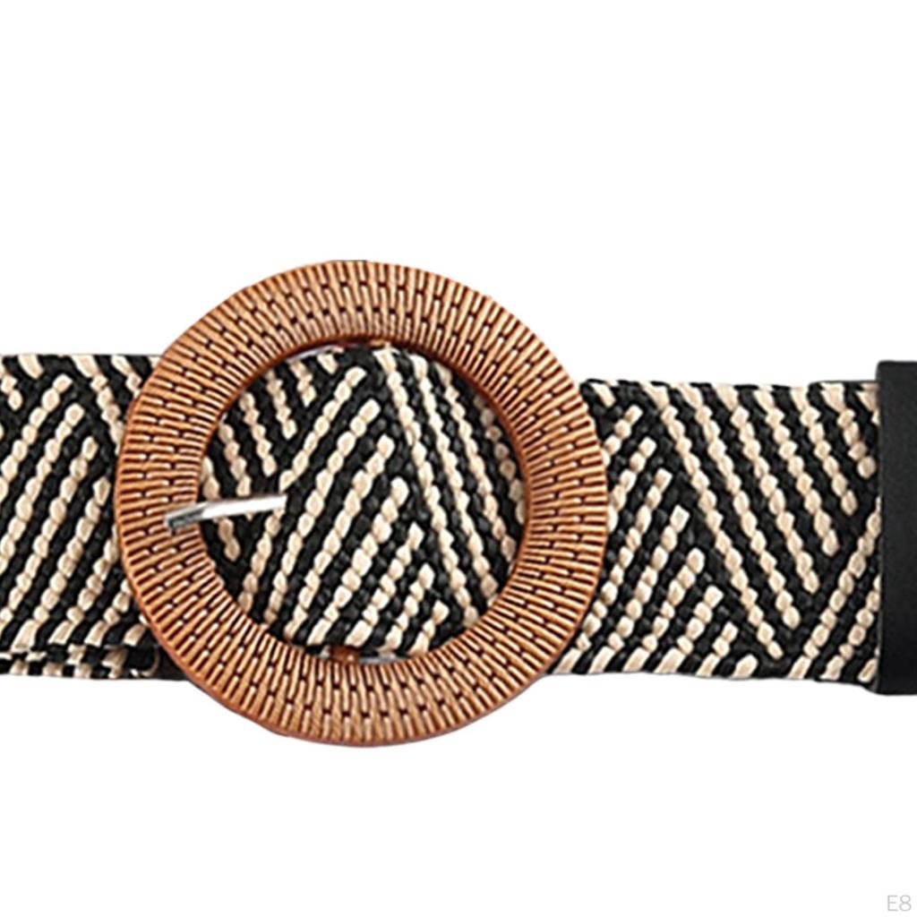 Rattan Waist Belt with Wooden Buckle