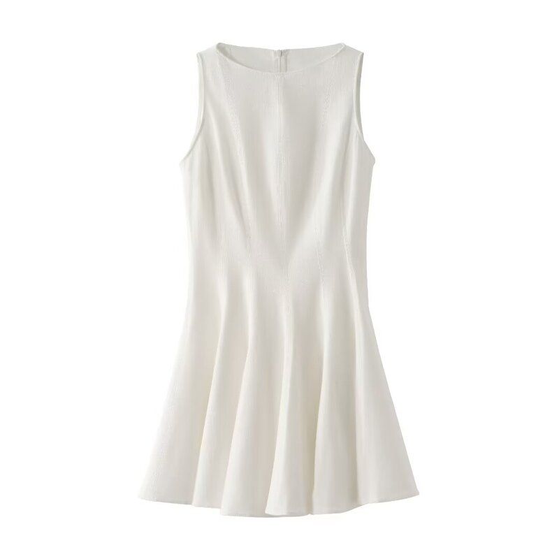 Fashion Style 2024 Summer New Arrival Women's Clothing Sleeveless Elegant Easiest for Match Cotton Blended Skating Dress 2989653