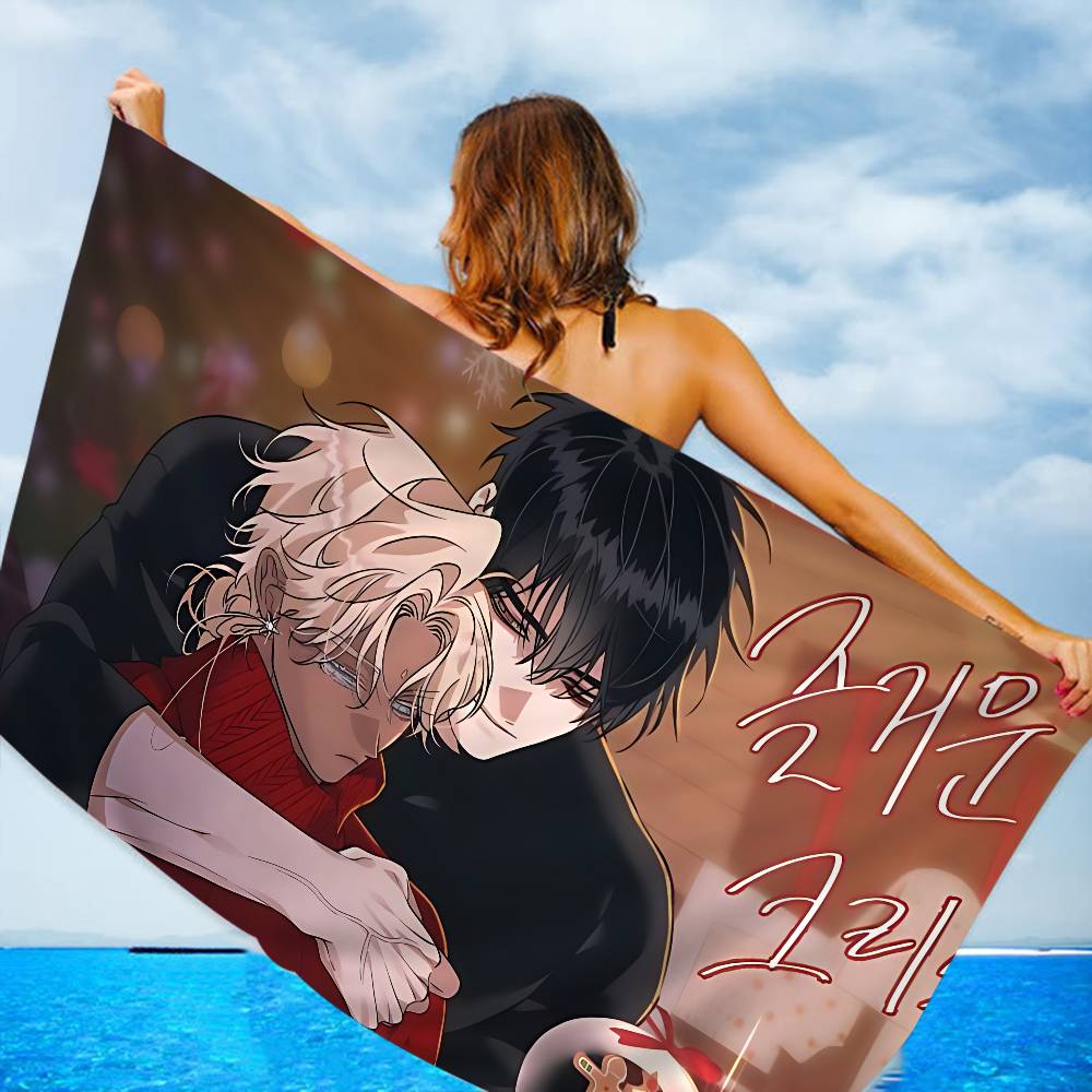 Brothers without a tomorrow bl Anime Microfiber Printed Beach Mountain Climbing Yoga Beach Swimming Running Absorbent Soft Towel