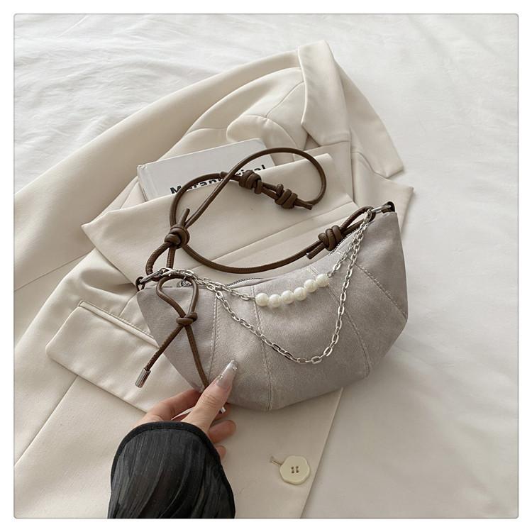 

Универсальная популярная супер огонь ниша женская 2025 новая мода Универсальная сумка-мессенджер на плечо сумка-пельмень сумочка серый