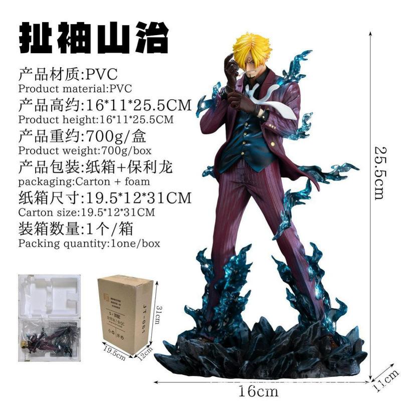 One Piece Figur TH Tianhui Sanji, explosive Gas Schwarzer Fuß Shanji Animation König der Seefahrt Zubehör Statuen zum Versenden von Geschenken