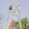 New Vintage-Style Round Fan with Pearl Embroidery, Unique-Shaped Fan for Photo Shoots in Scenic Spots, Hanfu Accessory, Eight-Petal Round Fan