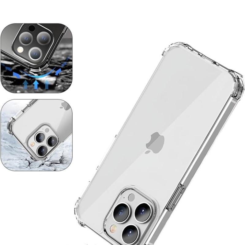 Plain Airbag Shockproof Transparent Silicone Case For iPhone 16 17 15 14 Plus 13 12 Mini 11 Pro Max 16e Ultra Thin Clear Cover