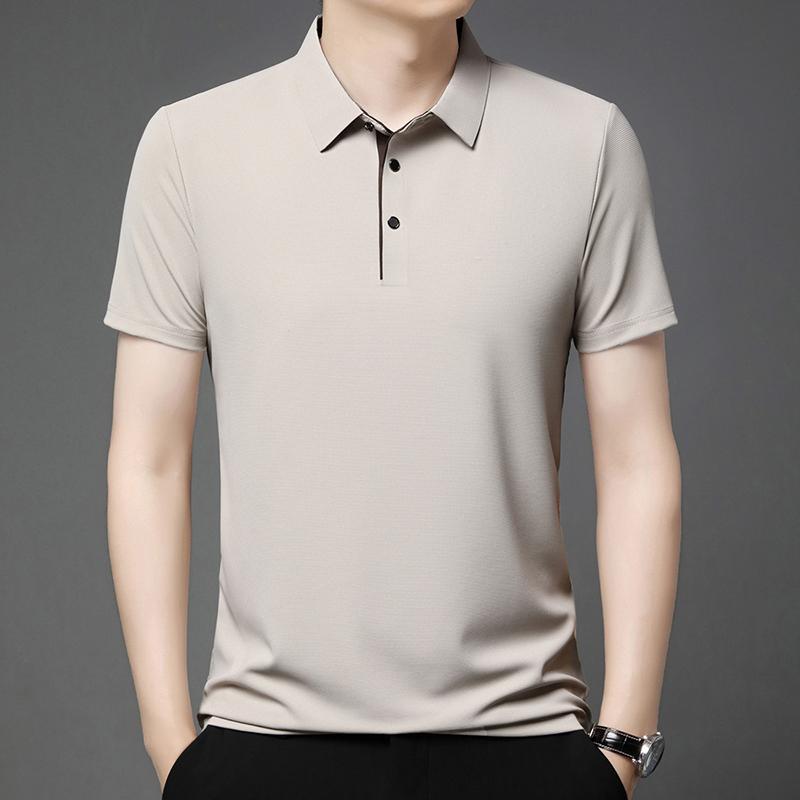 Luxury Custom Summer New Fashion Men's Shortsleeved Business Comfortable Breathable Polo Shirt Best-selling Solid Color T-shirt