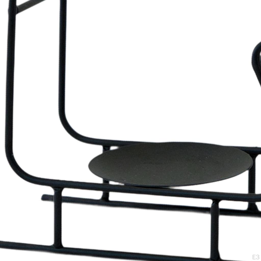 Candle Holder Tray Decor Fashion Christmas Sleigh Shape Candlestick Stand for Bedroom Drawing