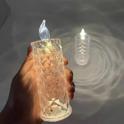 LED krištáľová stolová lampa Ružové svetlo Projektor 3/16 farieb Dotykové nočné svetlo Romantické diamantové svetlo Atmosféra USB Dekorácia domáceho baru