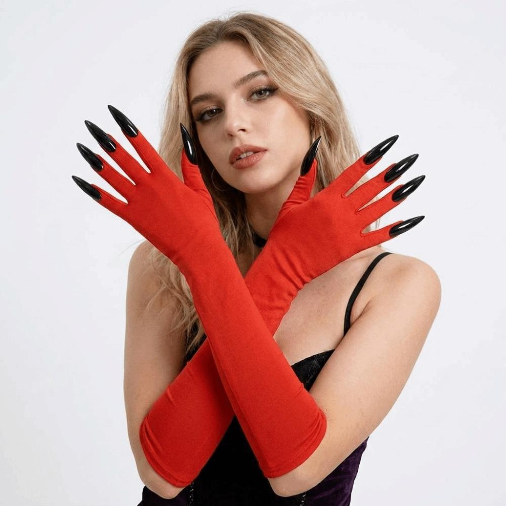 Solid Color Halloween Cosplay Gloves Fancy Props Ghost Claw Mittens Joking Tools
