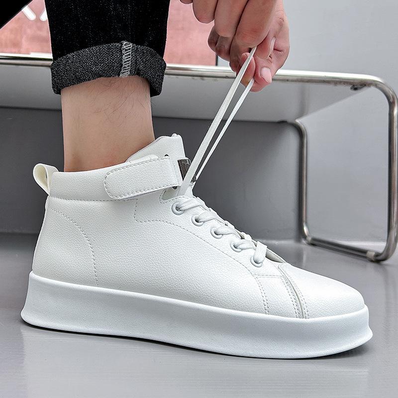Vier Jahreszeiten Herrenschuhe Neue Kleine Weiße Schuhe High Top Sportliche Trendschuhe Herren Koreanische Ausgabe Dicksohlige Vielseitige Freizeit-Flats