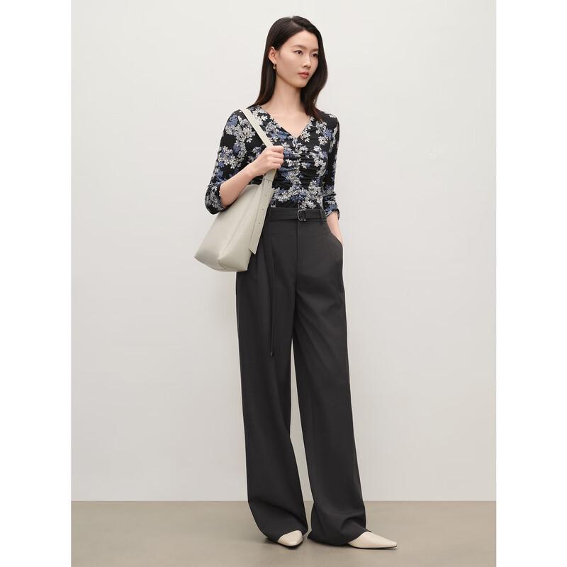 Jiu Zi Anna Kou Women s Classic Ruched Slim Fit Knit Top 2XL