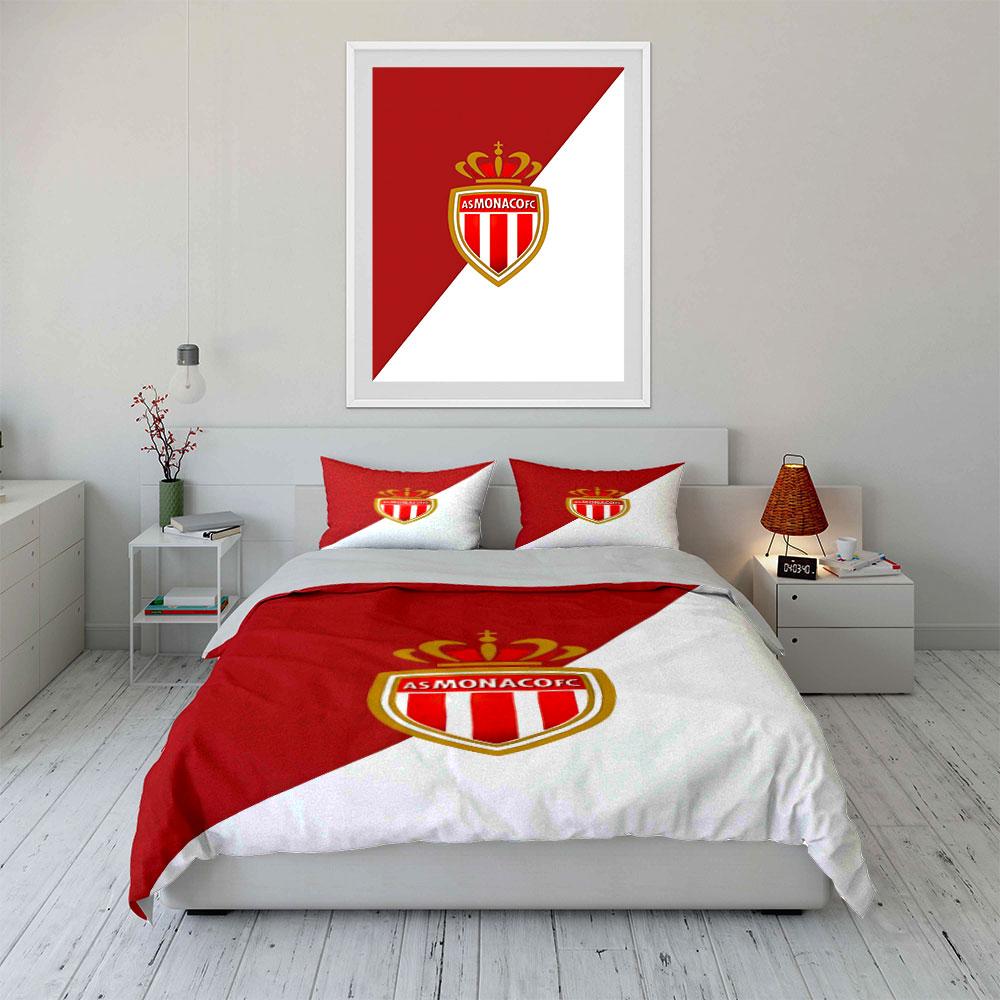 Red crown, AS Monaco crest. Bedding sets Duvet cover sets Duvet covers Pillowcases(1 * Duvet Cover 2 * Pillowcases without duvet insert)