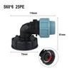 IBC Tank Adapter Gartenschlauch Winkel Auslassverbinder 202532mm Kunststoff Wasserverteiler Geeignet für PE Bewässerungsrohre