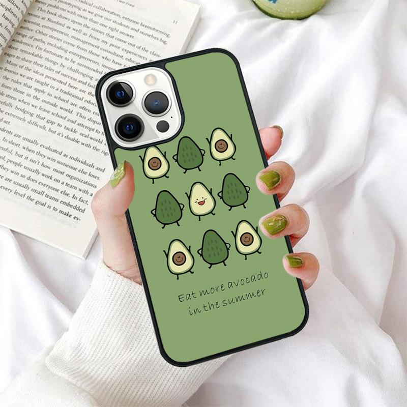 Süße Avocado-Handyhülle für iPhone 17 Air 16 PRO MAX 15 14 PLUS 12 11 13 Rückabdeckung Fundas Schale coque