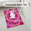 Easter Bunny Theme Crystal Velvet Rug Personalized Custom Name Text Soft Floor Mat Home Decor