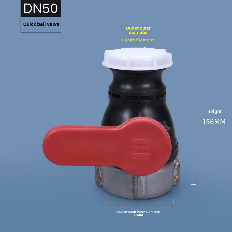 IBC 1-Ton Barrel Valve Set: Acid & Alkali Resistant Butterfly and Ball Valves, DN50, for Plastic Barrel Discharge.