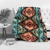 Tribal Geometric Pattern Blanket Aztec Native American Blanket Red Blue Geometric Throw Blanket for Sofa Bed Couch Decoration