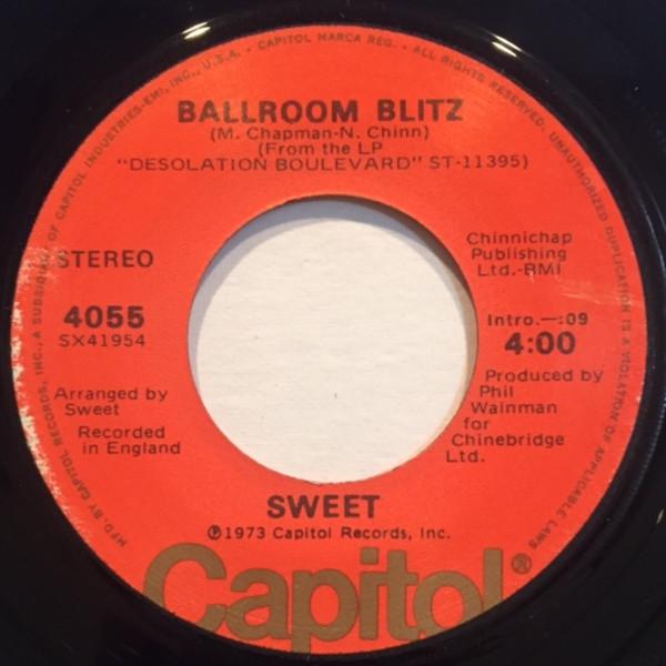 

7inch Record SWEET Ballroom Blitz 4055 Capitol Records 1974 Canada Rock Used