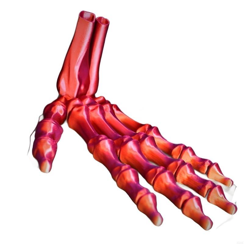 Realistic Poseable Halloween Skeleton Hand Sculpture Movable Human Skull Palms Model For Themed Decorations HX6C