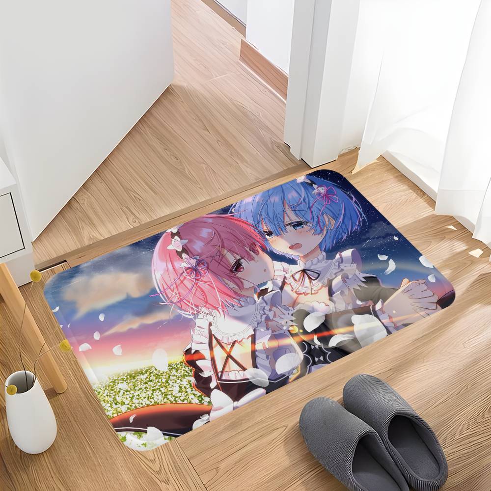Classic Ram And Rem Re0 Starting Life In Another World Floor Mat INS Style Soft Bedroom Floor House Laundry Room Mat